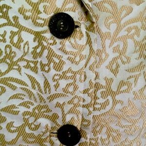 Sigrid Olsen Collection silk and cotton, gold and cream blazer.